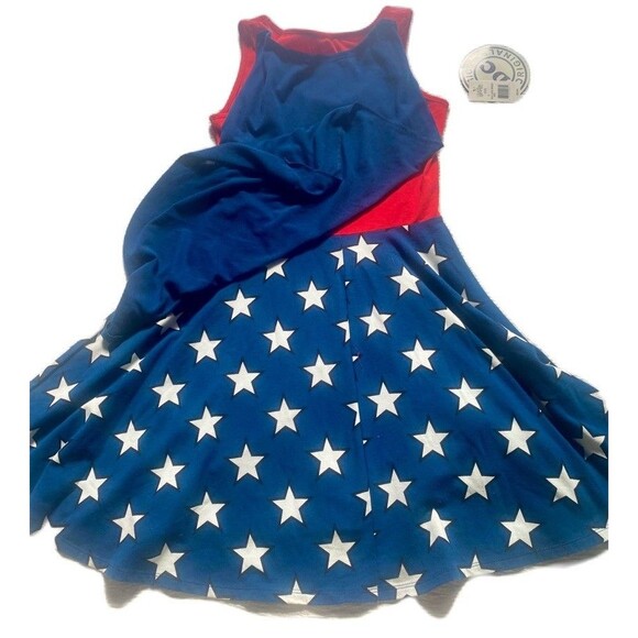 DC Comics Wonder Woman Sleeveless Dress w/ Removable Cape Halloween -Sz Small - Picture 12 of 15